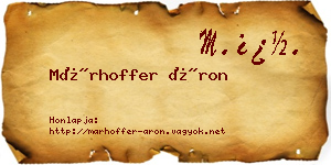 Márhoffer Áron névjegykártya