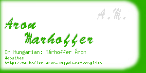 aron marhoffer business card